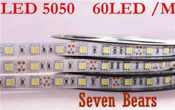 Dublu PCB Bune benzi cu LED-uri 5050 12V flexibil lumina cu 60 led-uri/m,5m/lot Alb Cald,Alb,Albastru,Verde,Roșu,Galben,RGB NON-WATERPROOF