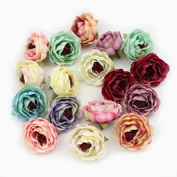 HUADODO 10pieces 4cm Artificiale Camellia capete de flori Artificiale flori de Bujor Pentru Nuntă Decorațiuni DIY Flori False