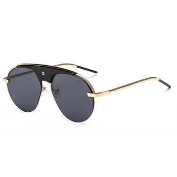 Noua Moda Femei Și Bărbați ochelari de Soare Unic Cadru Metalic Design Casual, Simplu Broasca Oglinda UV400