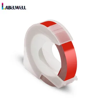 Labelwell 1buc 9mm Dymo 3D din Plastic Relief Bandă de Relief Etichete PVC, ETICHETE DYMO 1610 12965 1880 1540 Motex E101 Roșu
