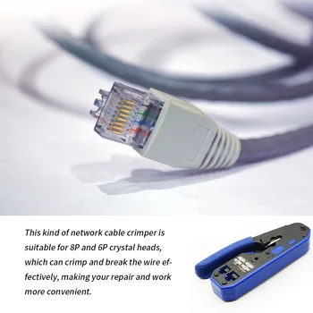 Rj45 Instrument de Rețea Crimper Cablu Dezizolat Cleste Stripper pentru Conector Rj45 Ethernet Cablu 6P+8P Cablu Cutter