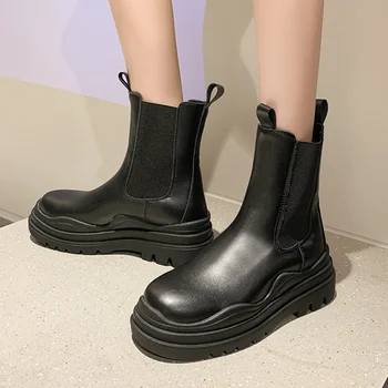 Pantofi de moda Femeie Tocuri Indesata Glezna Cizme pentru Femei Pantofi 2021 Designer de Brand Chelsea Cizme Femei Caldă Non-alunecare Platforma Botine