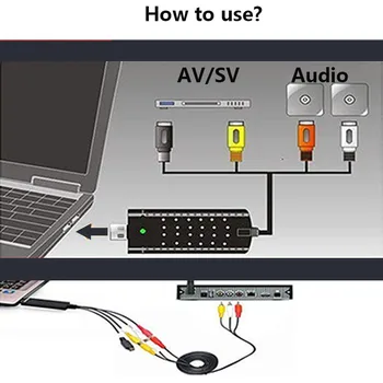 Portabil, Usor de capac USB2.0 Audio Video Capture Card Adaptor VHS pe DVD Captura Video Converter Pentru Win7/8/XP/Vista