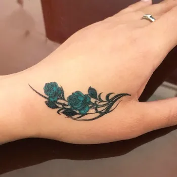 1buc Sexy Tatuaj Fals de Moda Fluture Colorat Flori Femei Tatuaj Nou rezistent la apa Temporar Negru Autocolant Tatuaj Body Art