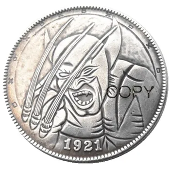 NE Vagabond 1921 Morgan Dollar Sculptate manual din Argint Placat cu Copia Monede
