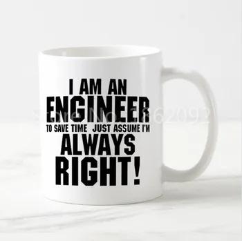 Amuzant Inginer Inginerie Cana sunt Inginer Economisi Timp Presupune Întotdeauna Dreptate Cana de Cafea Ceașcă de Ceai pentru Coleg Angajat Ziua 11oz