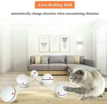 Pisica inteligent Jucărie Interactiv Electronice Auto Rotește Rola Minge Cu Lumina animale de Companie Pisica a Juca Jocul Jucărie Automată USB Mingea Pentru Pisica Pisoi