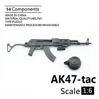 1/6 Scară AK47/AKM Asamblat din Plastic 4D Arma Model de Puzzle-uri Clădire din Cărămidă Armă Militară Masă Jucărie pentru 12