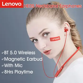 Lenovo HE05 Bluetooth 5.0 Căști cu fixare pe gât Sport Magnetic CVC de Reducere a Zgomotului HIFI Stereo Auriculare IPX5 w/Microfon Căști fără Fir