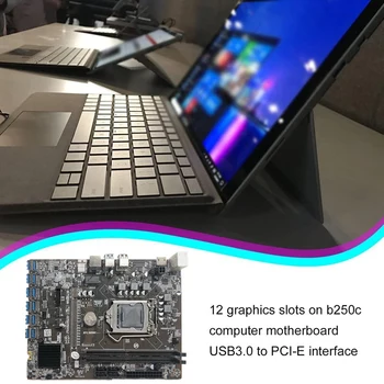 B250C BTC Mining Placa de baza+Comutator Cablu 12XPCIE să USB3.0 GPU Slot LGA1151 Suport DDR4 DIMM de RAM Placa de baza Calculator