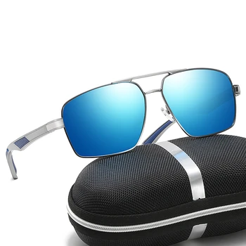Bărbați Polarizat ochelari de Soare ochelari de Soare Ochelari Pătrați Seria de Conducere de Afaceri Oglinda ochelari de Soare