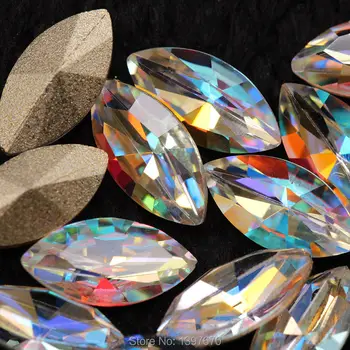 20buc multi-dimensiune Spumante de Cristal AB arătat înapoi pahar de cristal Stras diamant bijuterie de Decorare Arta de Unghii Manichiura Accesoriu