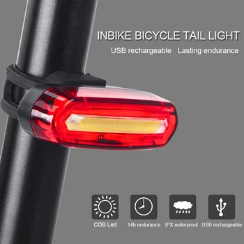 INBIKE Lumină Biciclete Biciclete Stop Impermeabil de Echitatie din Spate de lumină Led-uri USB Exigibilă Ciclism MTB Accesorii bisiklet aksesuar