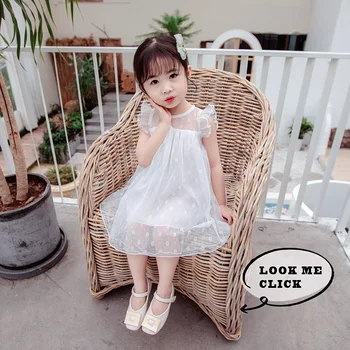 Moda Coreeană Brodate Floricica Rochii Pentru Fete De Vară 2021 Copil Minunat Fetita Acasa Costum Drăguț Rochie De Printesa
