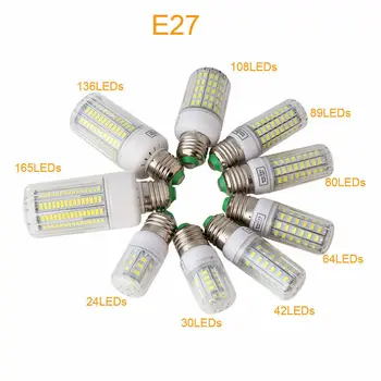 De mare Putere 220V LED-uri de Porumb Becuri E14 B22 E12 Șurub de Bază Lampă Albă de Casă Cameră Înlocui 150W Incandescente