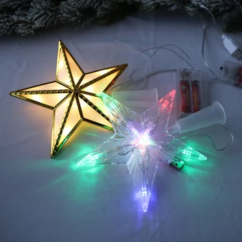 Pomul de crăciun Star Topper LED Luminat Stea Pomul de Crăciun Decor Top Alimentat de la Baterie Noel Navidad 2022 Xmas Lumina Calda Ornamente