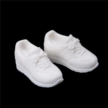 1 Pereche De 2cm Lungime Picior Papusa Drăguț Pantofi Sport Pantofi Albi cu Înălțime Interioară de Pantofi de Sport Potrivit Pentru Blyth Doll Licca 1/6 Papusa