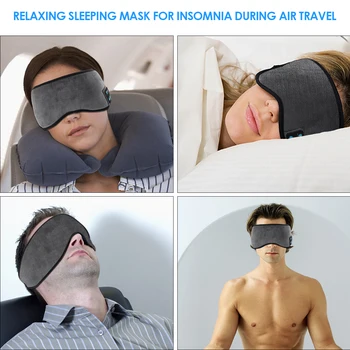2021 Nou fără fir Bluetooth Dormit Căști Elastic Moale respirabil Bentita Masca de Ochi Căști de Muzică somn artefact