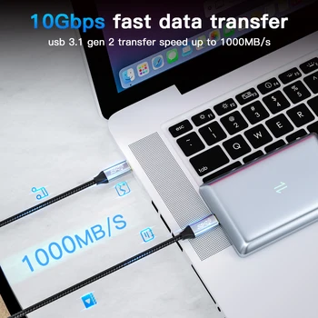 ELECTOP USB 3.1 Tip-C prin Cablu de 100W Încărcare Rapidă Gen2 10Gbps de Transfer de Date Cablu de Sincronizare USB-C Pentru Samsung S10 Note20 Cablu de Încărcare