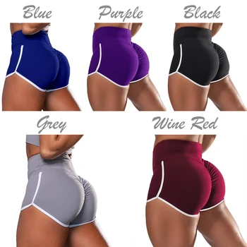 Noi De Vara Europene Și Americane De Comerț Doamnelor Big Sexy Culoare Pura Talie Mare Sporturile De Funcționare Fese Strânse Pantaloni Scurți