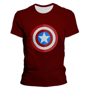 Disney Marvel Răzbunător 3D de Imprimare T-shirt pentru Bărbați Haine super-Erou Captain America Shield Logo-ul de Imprimare Tricou de Vara pentru Copii Topuri