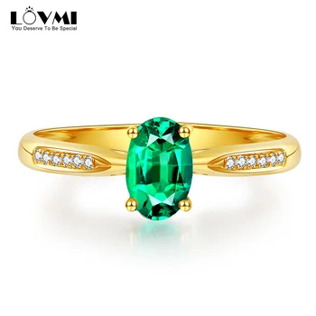 2021 Trendy Femeie Inel De Nunta De Smarald Piatră Prețioasă Verde Placat Cu Aur De Cristal Ovale Inel De Promisiune Petrecere, Cadou Femei Bijuterii