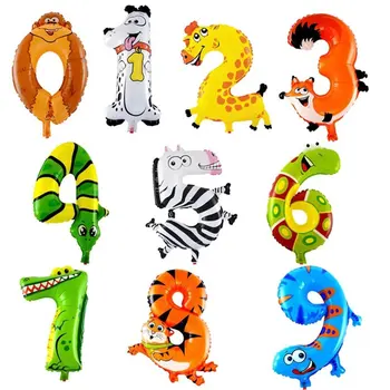 16inch Numărul de Animale Baloane Folie Copii Numărul de Balon Ziua Decor Nunta Copil de Dus Numărul Heliu Baloane Jucărie Clasic