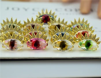 Noi de vânzare fierbinte deochi cristal ring inel reglabil bărbați și femei simplu temperament cadouri bijuterii