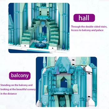 Disney castel de gheață fată prințesă de basm paradis puzzle clădirea adunării casa model blocuri de constructii pentru copii jucarii