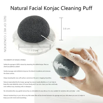 1 buc Naturale Konjac Spălare Facial Puf Cosmetice Puf de Curățare Facial Sponge Fata Curata masina de Spalat Tampoane de Îngrijire Facială Spumă Pulbere