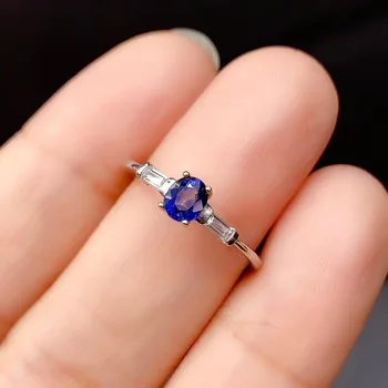 Noi de înaltă calitate, royal albastru 925 inel argint inel cu safir natural high-end de moda elegant compact