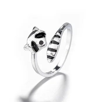 Creative S 9 2 5 raton drăguț vulpe coada de animal de deschidere inel reglabil geometrice bijuterii doamnelor logodna cadou de nunta inel