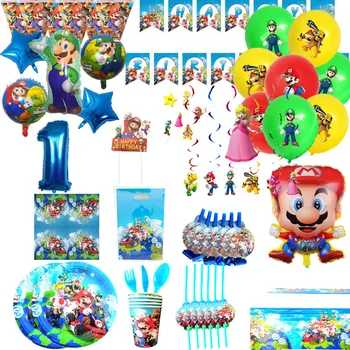Super Mario baiatul consumabile Partid tacamuri sărbători ziua de nastere copil petrecere copil de dus Autocolant cupa placa festival temă distractiv decor