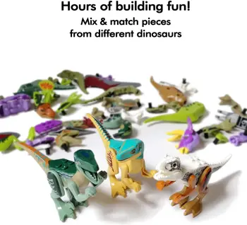 Jurassic Dinozaur Asambla Blocuri De Jucărie Lume Cărămizi De Construcție Copii Dino Velociraptor, Stegosaurus, Triceratops Model De Cadou De Crăciun