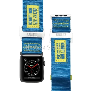 Curea nailon pentru Apple Watch Band 6/5/4/3/SE fashion Sport cu Bratara din Piele 42mm 44mm 38mm 40mm Curea Pentru iwatch Serie watchband