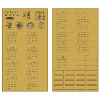 4 Foi De Hârtie Kraft Calendar Index Etichete Autocolante Scrapbooking Călătorie Decorative Glonț Jurnalul Cadou De Papetărie