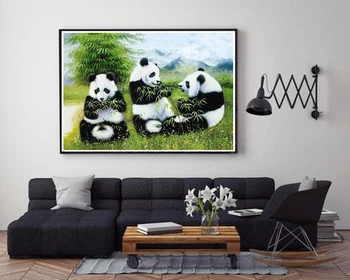 DIY 5D Diamant Pictura Panda Rundă Completă de Foraj de Desene animate de Animale Mozaic Broderie Cusatura Cruce Arta de Perete Decor Acasă