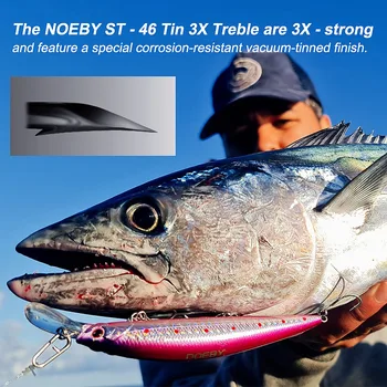 Noeby 3X Înalte Cârlige de Pescuit 1# 2# 4# 6# 8# 10# Oțel Carbon de Înaltă Bass Pike de Pescuit de apă Sărată Cârlig Aborda