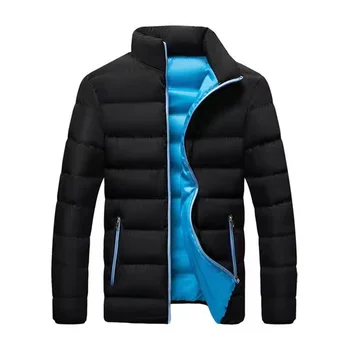 2021 cald gros bărbați parker geaca de iarna casual jacheta barbati solid stand guler windproof bumbac căptușit în jos jacheta pentru barbati