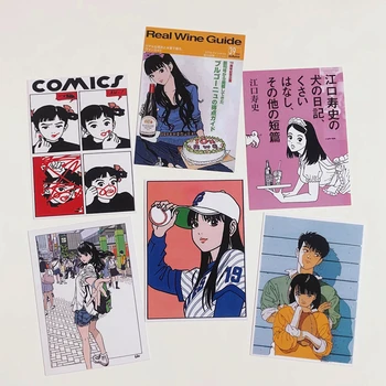 Japoneze Retro Nostalgic Animație Carte Autocolant Mic Poster Mână Cont De Decorare Dormitor De Decorare Perete Carte Poștală