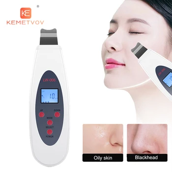 Cu ultrasunete Skin Scrubber Demachiant Curățare Față Îndepărtarea Acnee Galvanic Spa Facial cu Ultrasunete Peeling Ton Curat Lift LW006