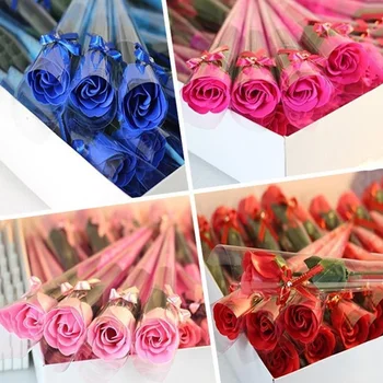 NOI 10buc Săpun de Trandafir Artificiale Flori de Ziua Îndrăgostiților Cadou de Aniversare Flori Set de Petale de Trandafir Nunti Petrecere Decor pentru Totdeauna Rose