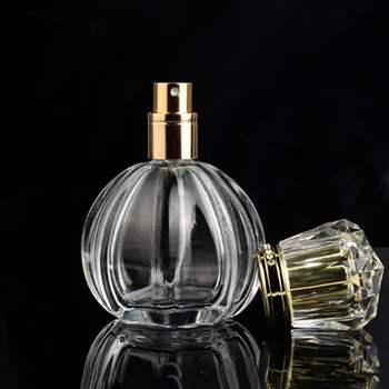 Sticla de cristal de Sticla de Parfum, Proba Contra Sticla cu Pulverizator cu Diamante, cu Filet Gura, 50 ml Capacitate, din Aluminiu Anodizat Duza
