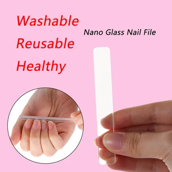 1 buc Nano Lustruit Sticlă Transparentă de Slefuire de Slefuire Shiner Nail Art Manichiura Lavabile Profesionale pilă de Unghii Cu Caz