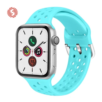ShengOne Respirabil Catarama Silicon Moale Sport Band pentru Apple Watch Seria 5 4 40 44MM Curea de Cauciuc de Înlocuire 3 2 1 38 42MM