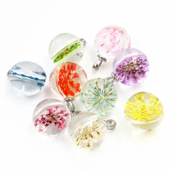 5pcs 25x18mm Fierbinte de vânzare de Bijuterii de Cristal de Sticlă Real se Amestecă Culorile de Flori Uscate Ball Colier Pandantiv Pentru Femei,Fată Cadouri-M6-19