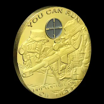 Statele unite ale americii Lunetist Armata de Suveniruri Placat cu Aur de Monede Puteți Rula,dar Va Muri Doar Obosit de Colectie Cadou Monedă Comemorativă