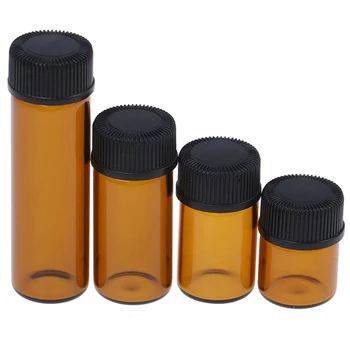 1 buc 1 /2/3/5ml Amber Mini Reîncărcabile Sticlă de Sticlă de Reactivi Ulei Esențial Proba de Sticlă Flacoane de Sticlă Maro Cu Capac Fierbinte de Vânzare