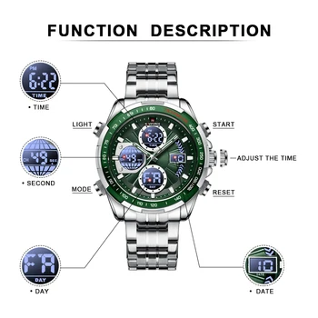 NAVIFORCE Noi Afaceri Bărbați Ceasuri Analogice Digitale Sport Impermeabil Ceas de mână din Oțel Inoxidabil Cuarț Ceas Relogio Masculino
