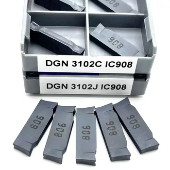 10 bucăți de DGN3102J IC908 DGN3102C IC908 carbură de 3mm insertii de mortezat, masini CNC de înaltă calitate, instrumente de tăiere, DGN 3102 cotitură a introduce